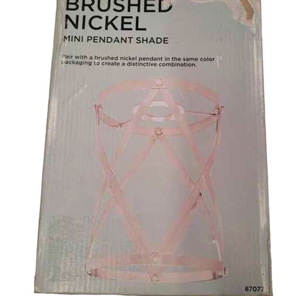 Brushed Nickel Cage Mini Pendant Shade 2.25" Fitter, 7.48"D,  9.76"H - Picture 3 of 6